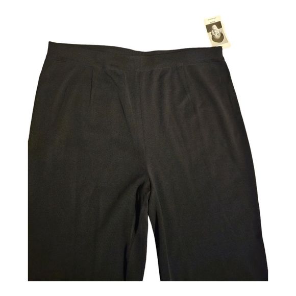 NWT MISOOK Wide-Leg Black Knit Pull-On Pants - Size 1X - Picture 3 of 6